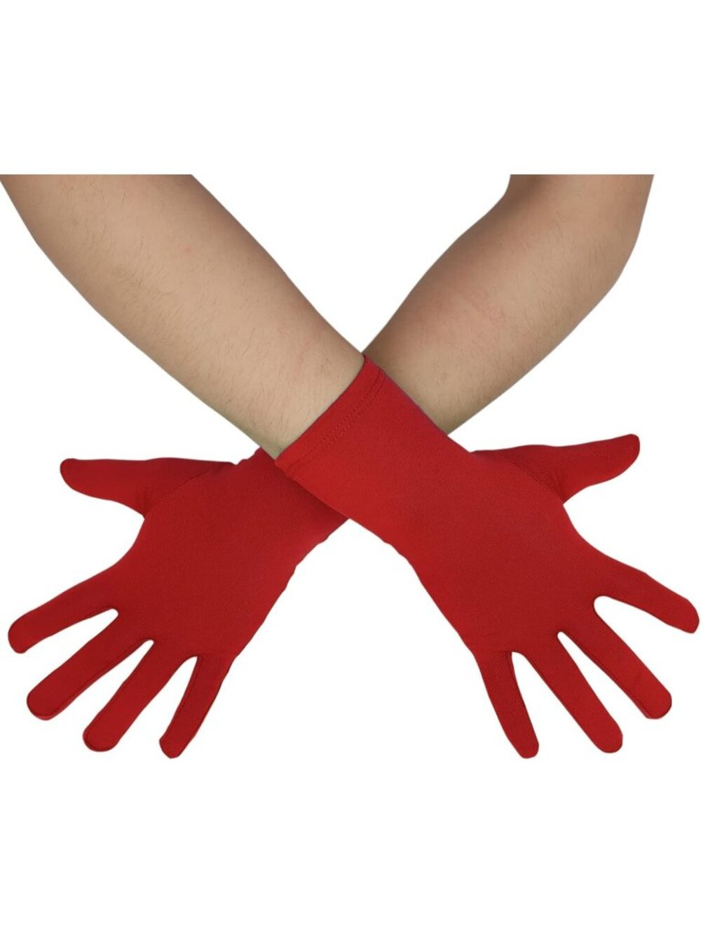 Unisex Red Comfortable Stretchy Spandex Costume Banquet Party Wedding Gloves